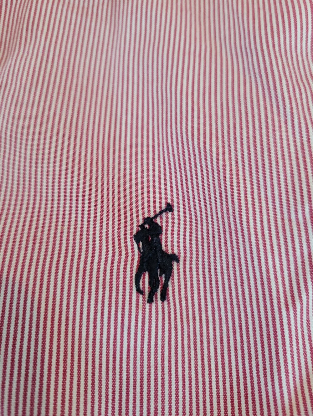 Vintage Ralph Lauren McMeel Shirt Men M Red/White Pinstriped Button down Cotton - Picture 6 of 14